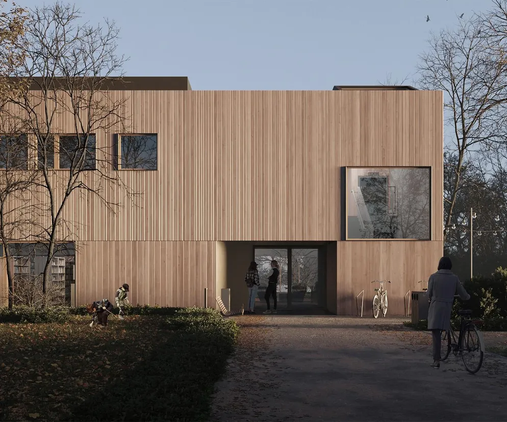 Nowa biblioteka na warszawskiej Białołęce. Powstaje z drewnianych prefabrykatów