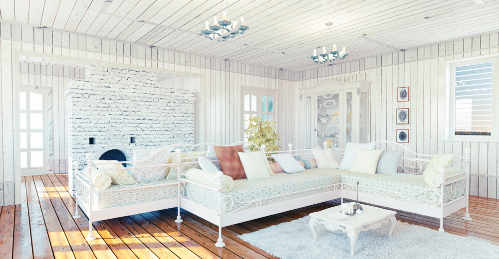 <strong>Styl prowansalski</strong> czerpie inspirację przede wszystkim z sielskiej prowansalskiej wsi, bielonych domków i rzeźbionych, drewnianych okiennic. Elementem wyróżniającym ten styl na tle pozostałych jest pomalowane na biało drewno. Dzięki takiemu zabiegowi wnętrze jest lekkie, jasne i nie przytłacza. Styl prowansalski chętnie wykorzystuje również kamień i cegłę - te ostatnią także bieli. Innym, istotnym elementem stylu prowansalskiego są kolory. Inspirowane są oczywiście Prowansją, sprawiają, że wnętrze jest przytulne i ciepłe. Kolorami najchętniej wykorzystywanymi w stylu prowansalskim są: kremowy, biały, wyblakłe rudości,  a także delikatne pastele, głównie błękit i fiolet. zdjęcie